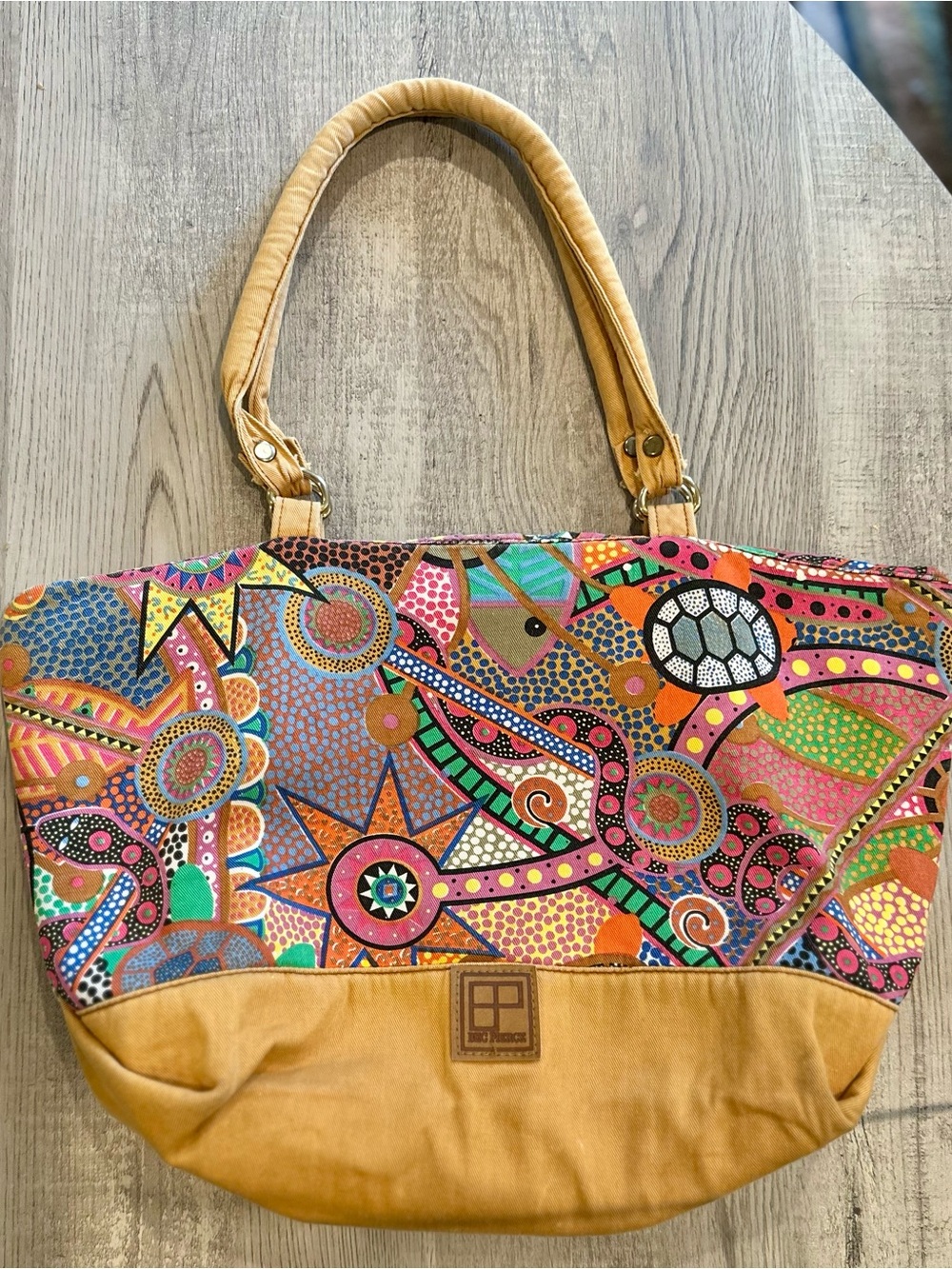 Bec Pierce Australian Designer Colorful Abstract Print Shoulder Tote Bag